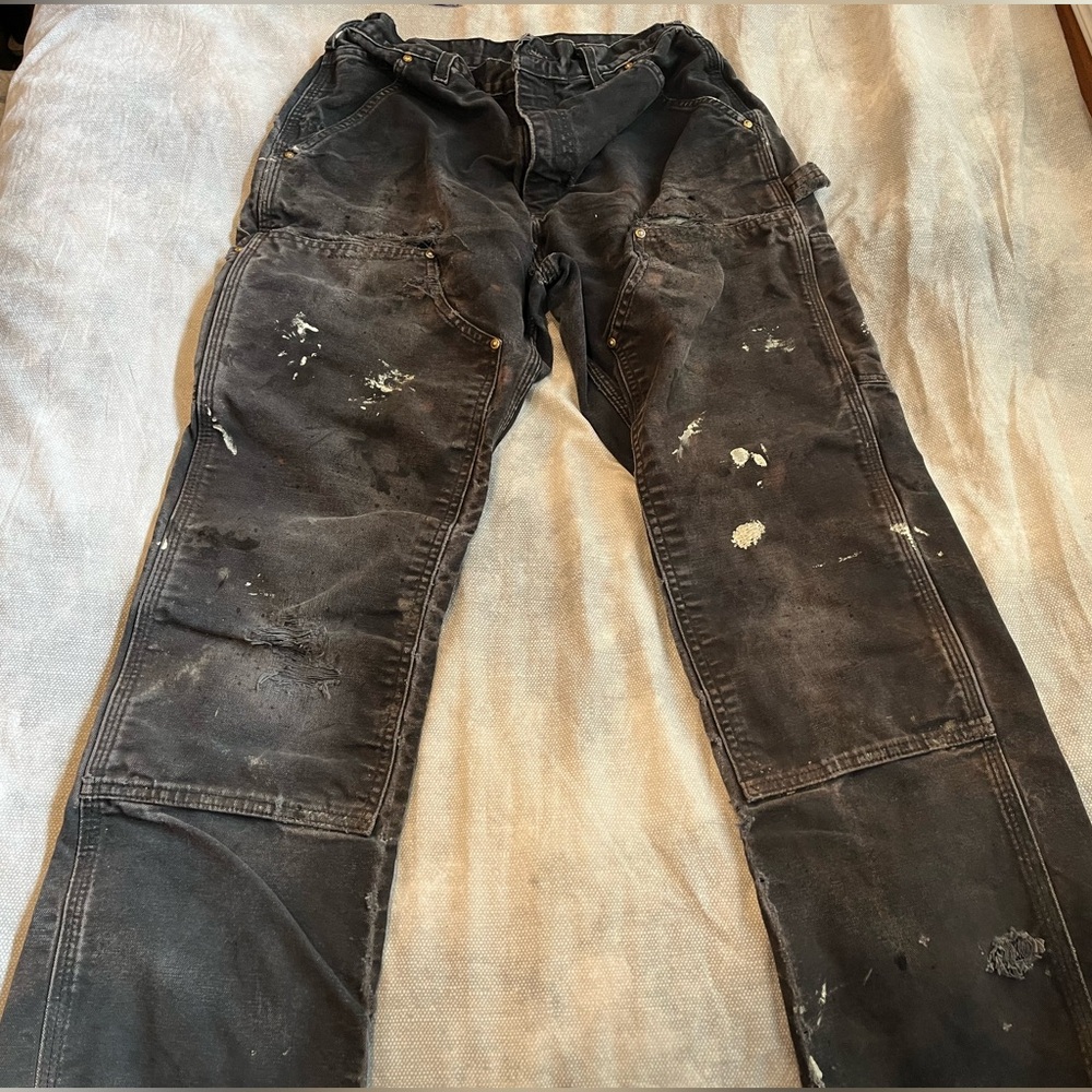 Carhartt Double Knee pants in black isles 30x30